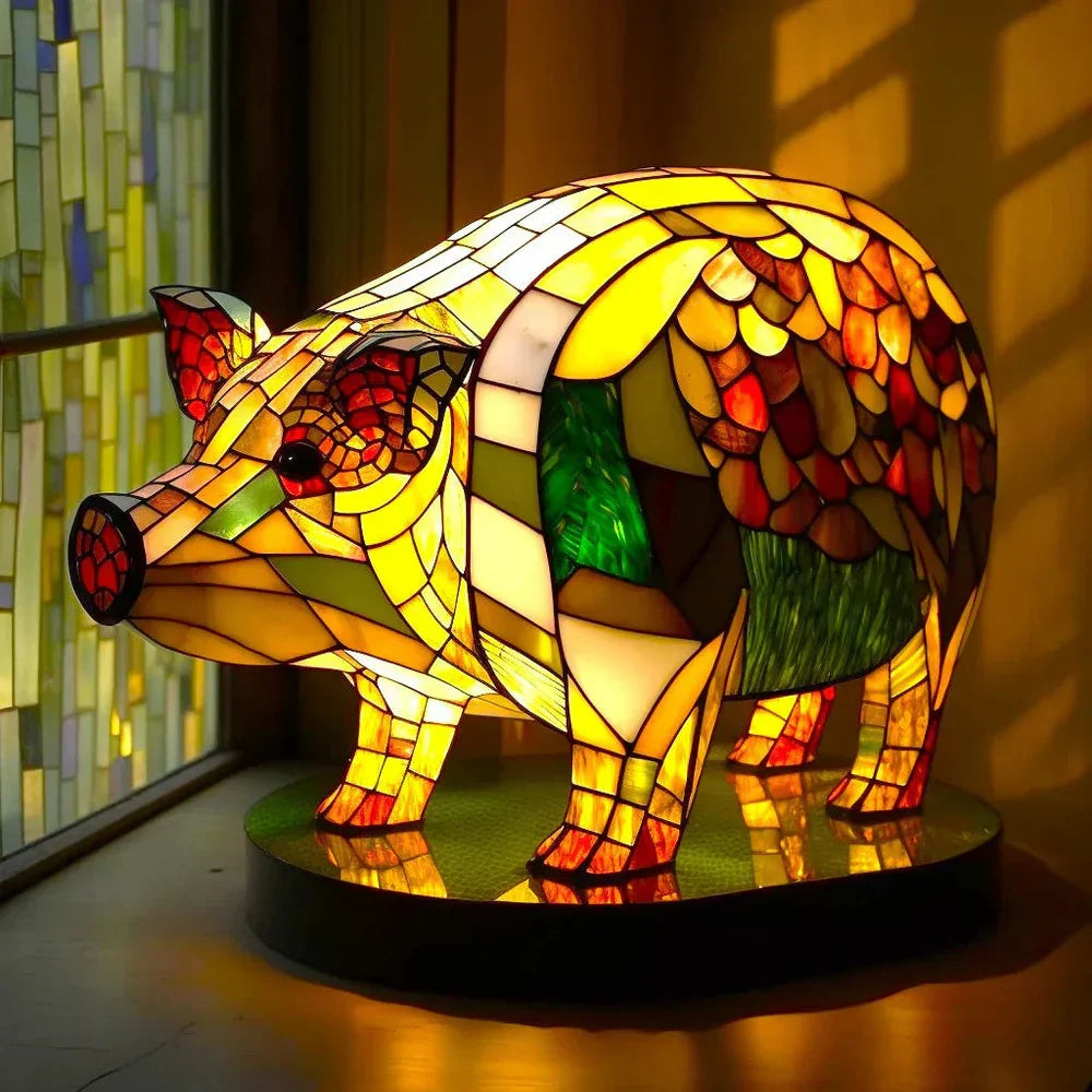 Lámpara de Animales de Vidrio Artístico – Color y Ambiente en Casa