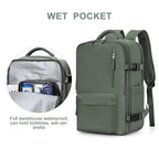 TRAVELMATE - Gran Mochila de Viaje Impermeable con USB – Antirrobo & Compartimento para Zapatos – 35L