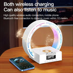 Altavoz lámpara Bluetooth 4 en 1 con base de carga y reloj despertador