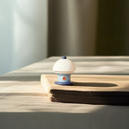 Lámpara de Mesa de Noche Crema Diseño Geométrico