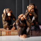 Conjunto de 3 figuras de chimpancé - Juguetonas y Realistas para Tu Interior