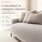 NATURWEFT – Funda de sofá antideslizante de algodón-lino para todas las estaciones