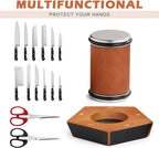 Kit de afilado de cuchillos con base de madera magnética