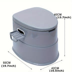 Inodoro Portátil Gris de PVC - Cómodo y Práctico para Acampar y Uso de Emergencia
