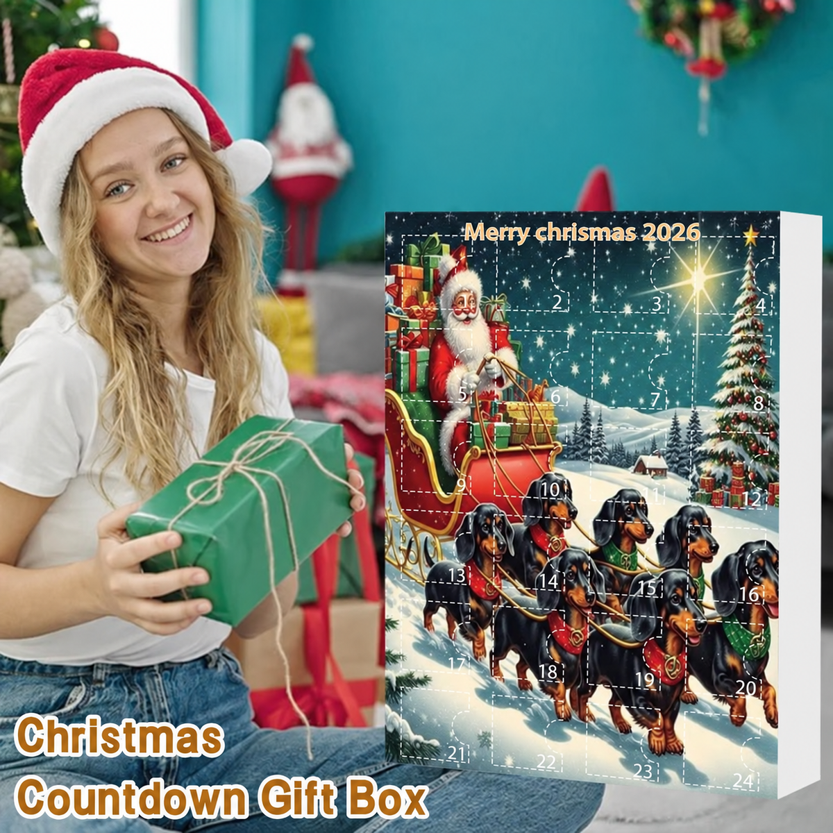 PUPCUP 2026 – Caja de cuenta atrás de Navidad con colgantes de perros adorables