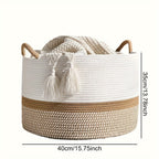 Cesta de Almacenamiento de Algodón Boho - Solución Elegante y Práctica