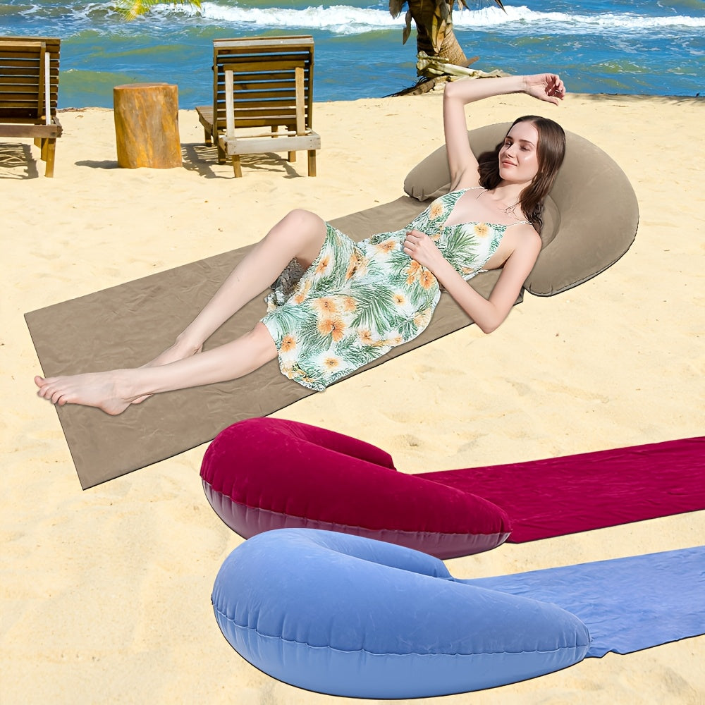 Colchoneta Inflable Cómoda con Almohada para Playa y Camping