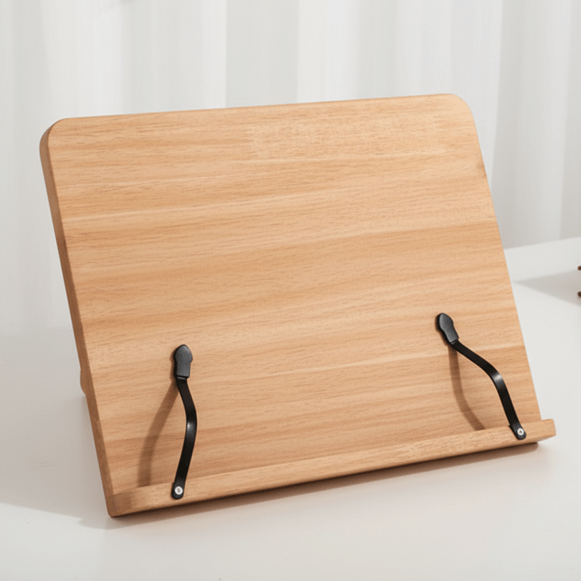 READSTYLE – Soporte de lectura de madera ajustable y plegable para ahorrar espacio