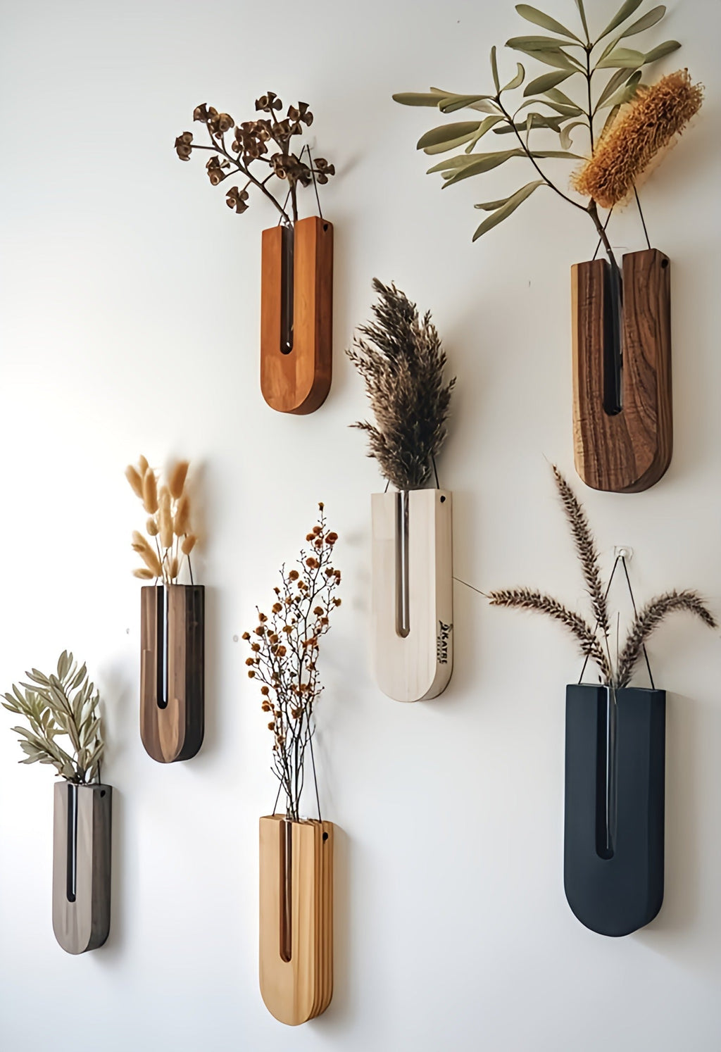 WoodFlora | Set de Soportes de Flores de Madera Rústica Creativa - para Plantas de Interior