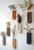 WoodFlora | Set de Soportes de Flores de Madera Rústica Creativa - para Plantas de Interior
