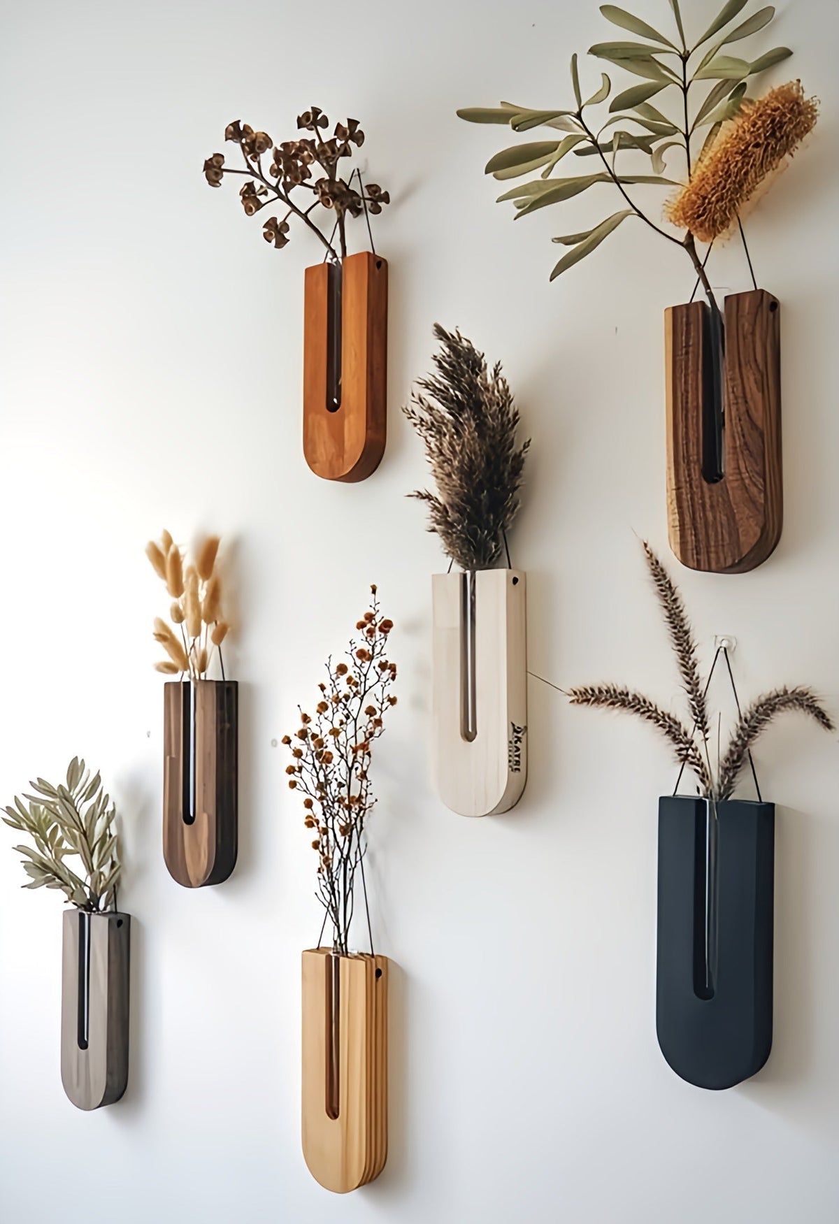 WoodFlora | Set de Soportes de Flores de Madera Rústica Creativa - para Plantas de Interior