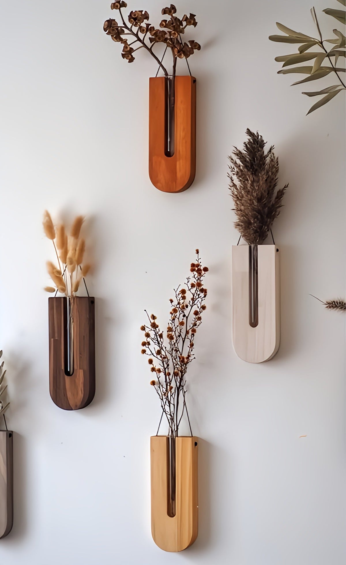 WoodFlora | Set de Soportes de Flores de Madera Rústica Creativa - para Plantas de Interior