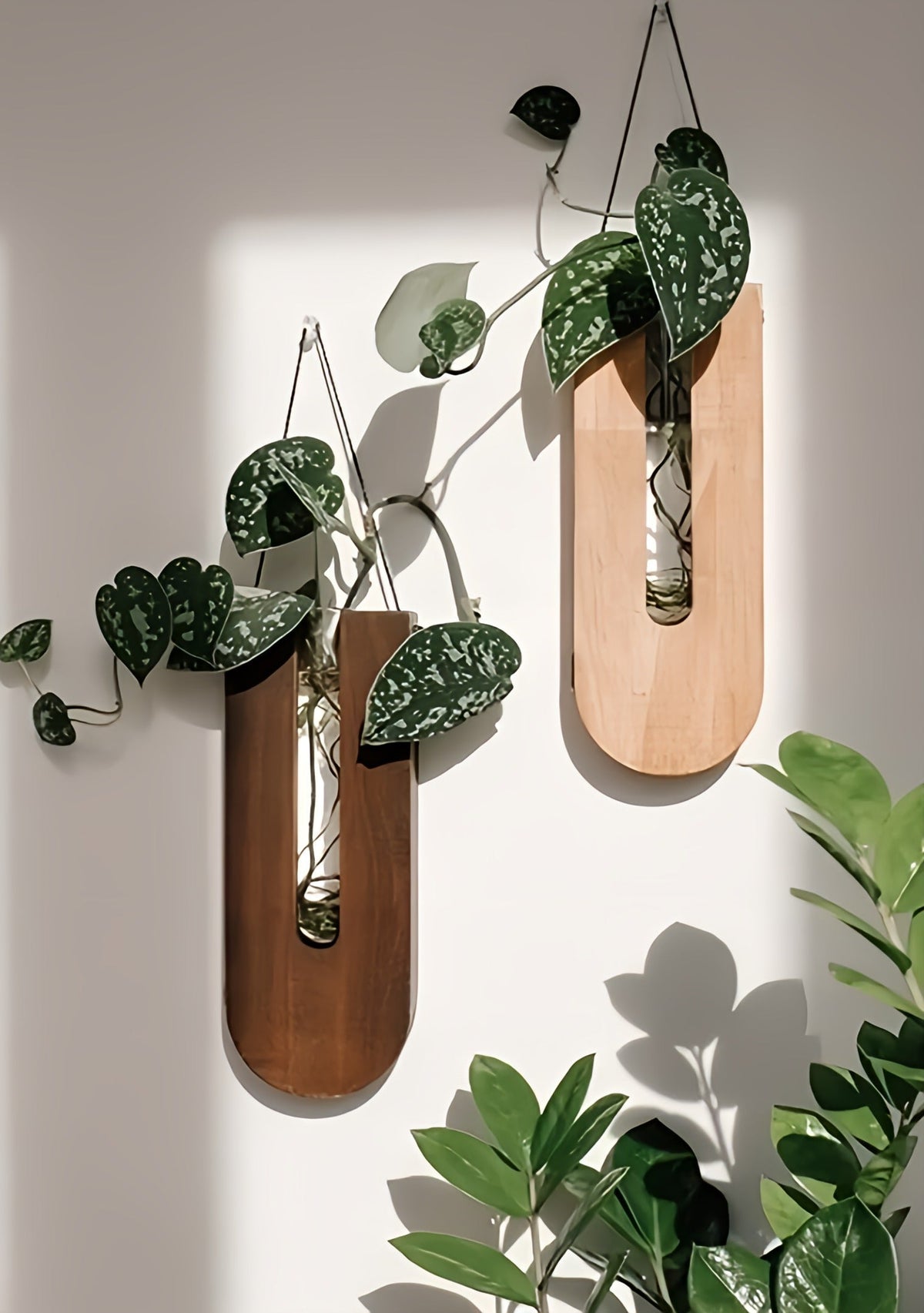 WoodFlora | Set de Soportes de Flores de Madera Rústica Creativa - para Plantas de Interior