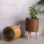 Maceta de Rattan Artificial de Estilo Rústico