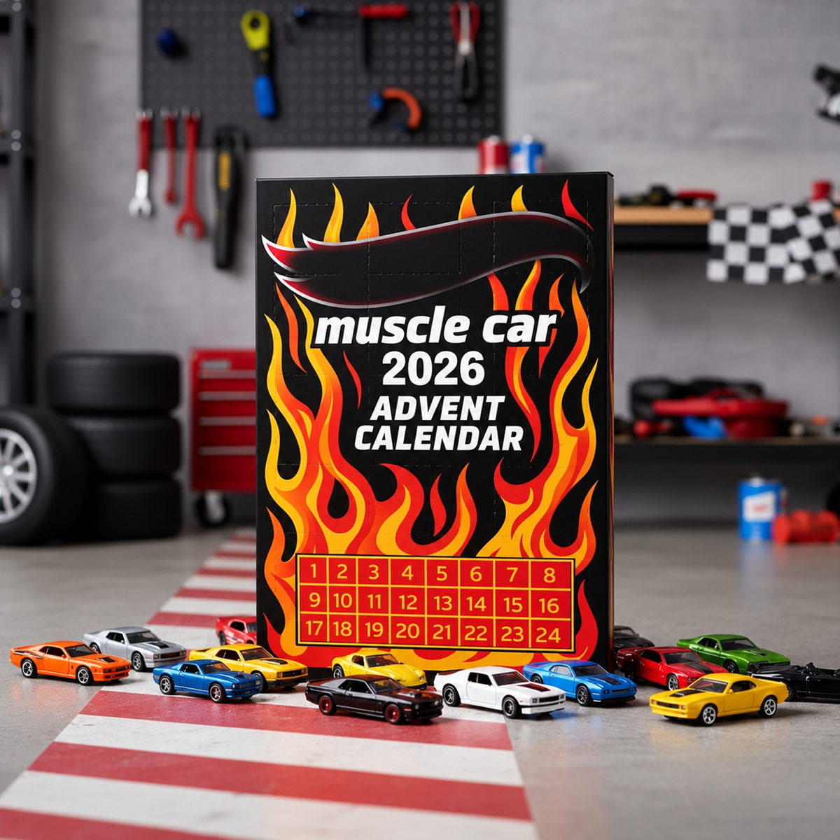 AUTOMAS – Calendario de Adviento 2D con 24 coches como regalo festivo