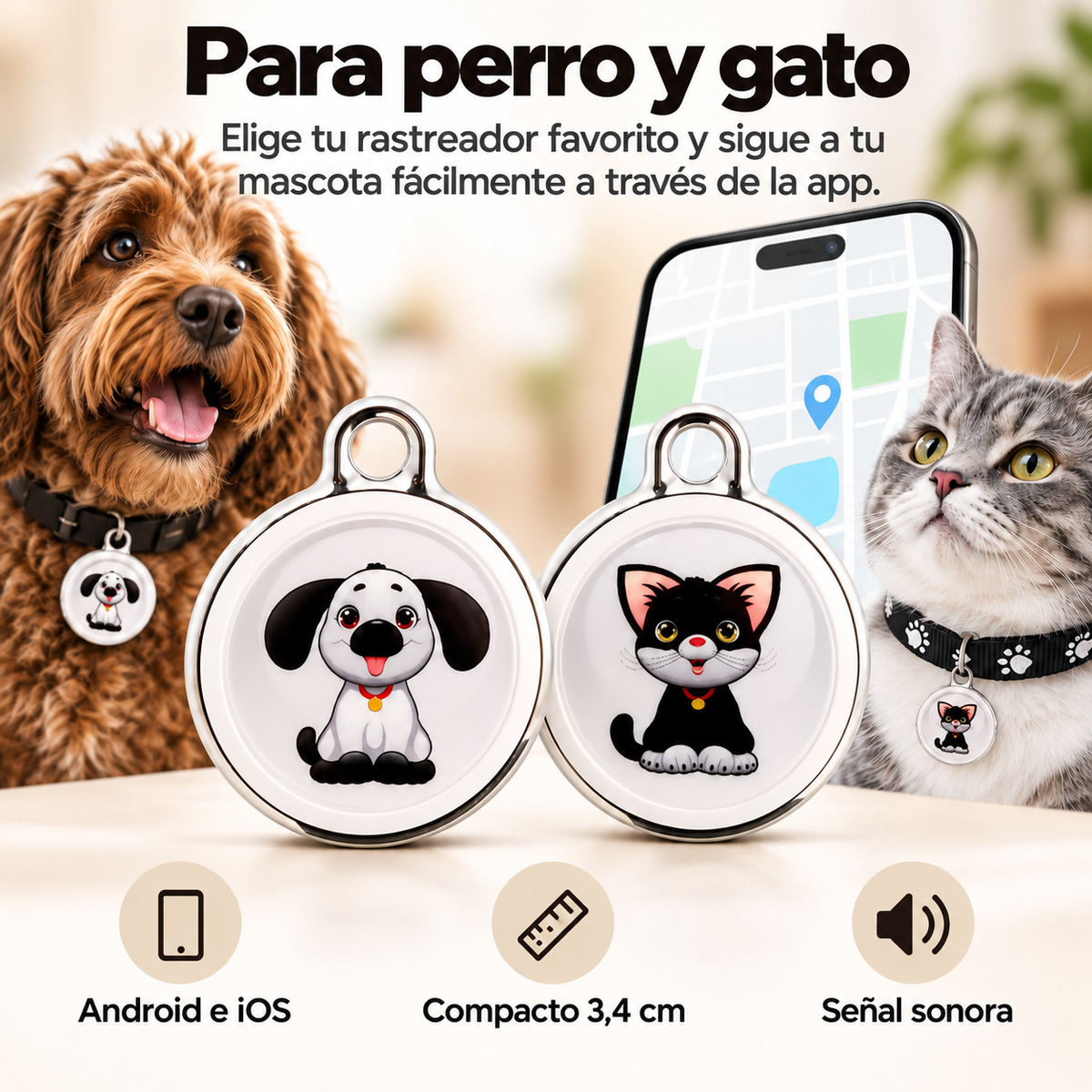 Localizador GPS para Mascotas - Perros y Gatos - Android e iOS