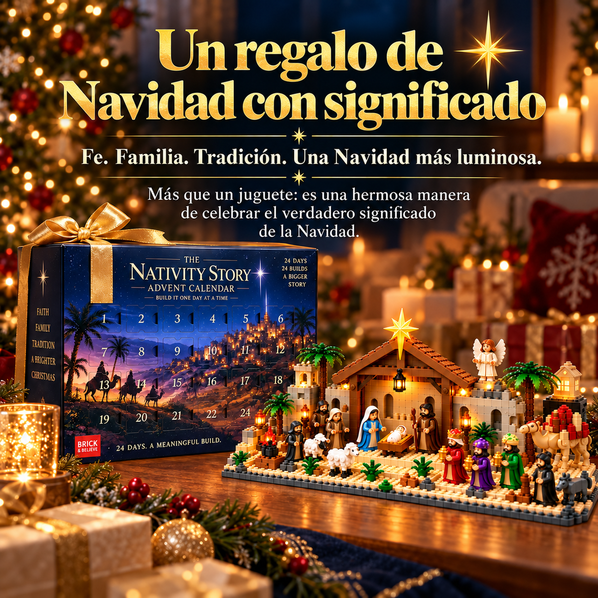 Calendario de Adviento de la Natividad – Set de Natividad de Navidad Construible en 24 Días