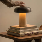 Lámpara de Mesa Portátil Diseño Hongo de Travertino