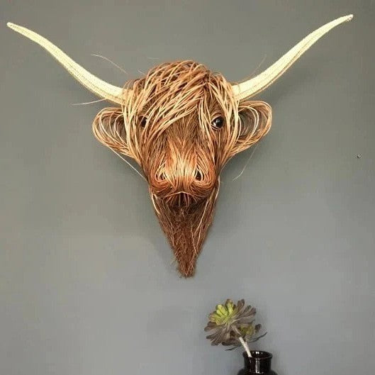 Escultura de Vaca Montada en la Pared