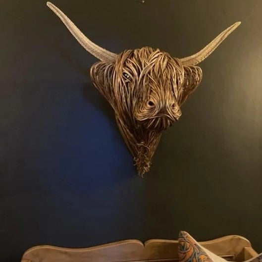 Escultura de Vaca Montada en la Pared