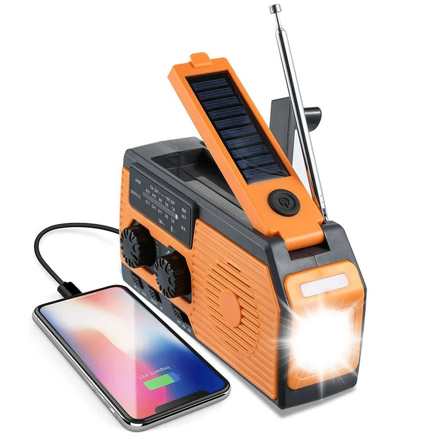 Radio de Emergencia Solar con Manivela
