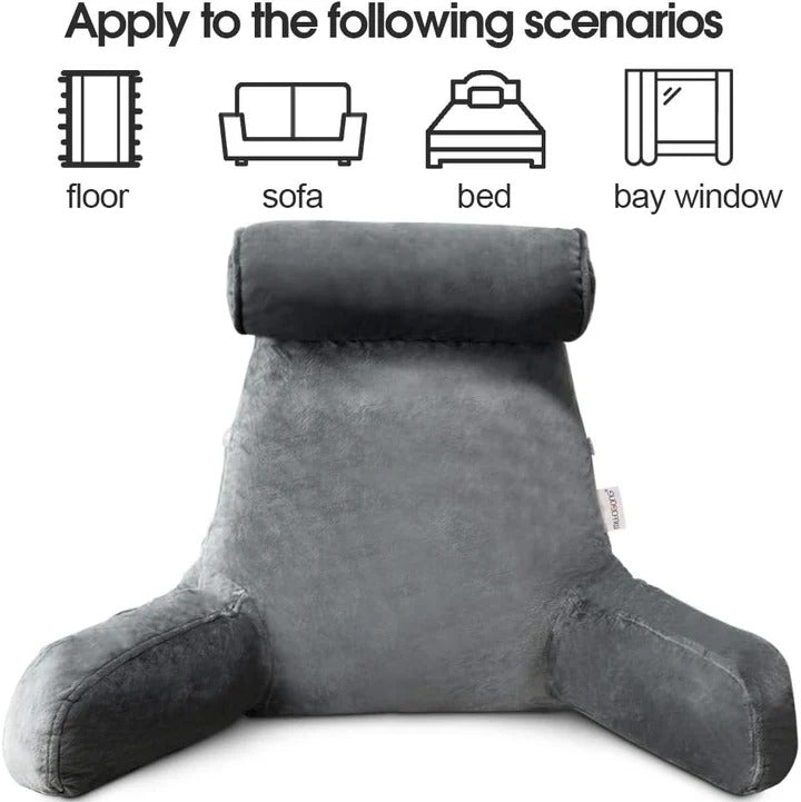 Almohada de Lectura Vertical – Cojín de Descanso para la Cama con Soporte para los Brazos