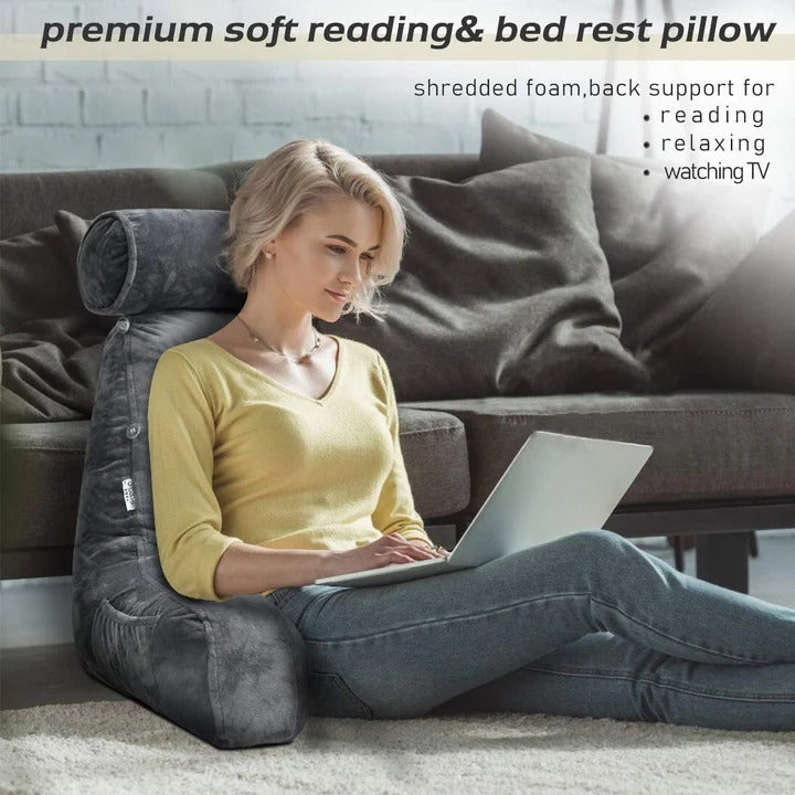 Almohada de Lectura Vertical – Cojín de Descanso para la Cama con Soporte para los Brazos
