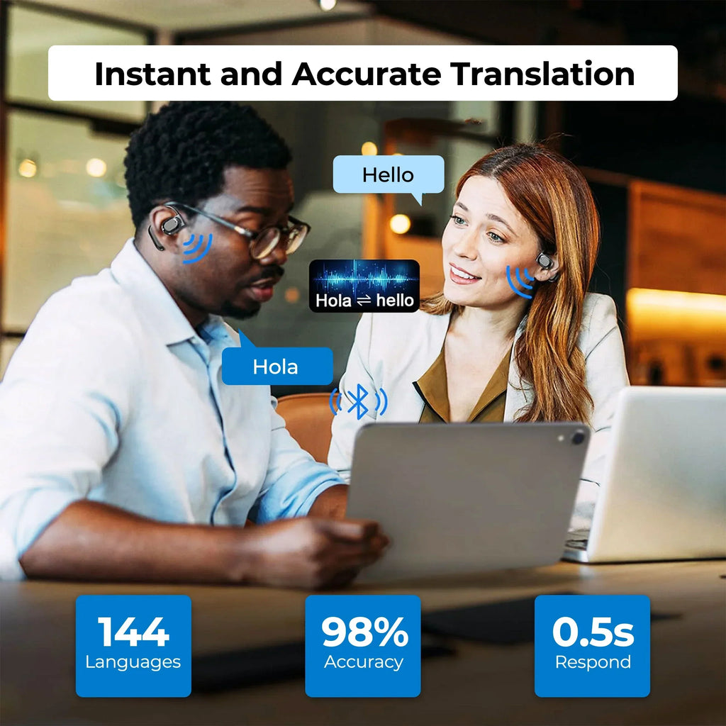 Skanto | Auriculares traductores inteligentes con IA – Traductor de 144 idiomas
