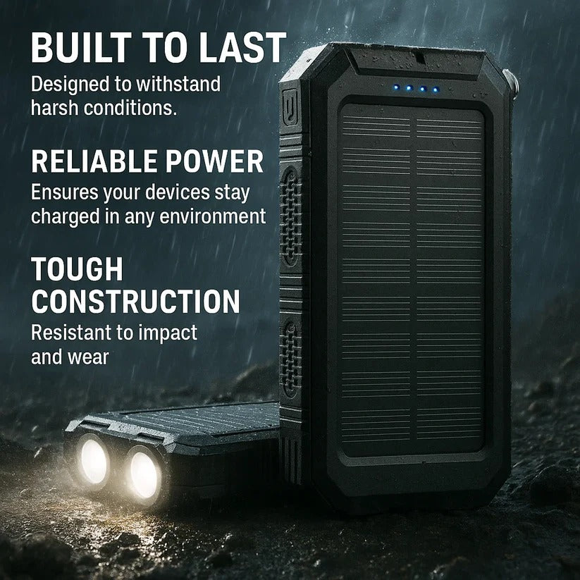 Batería Externa Solar de 100000mAh, Cargador Impermeable