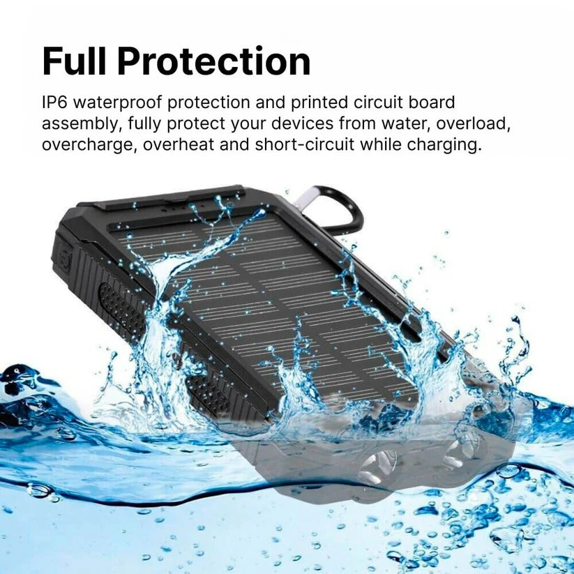 Batería Externa Solar de 100000mAh, Cargador Impermeable