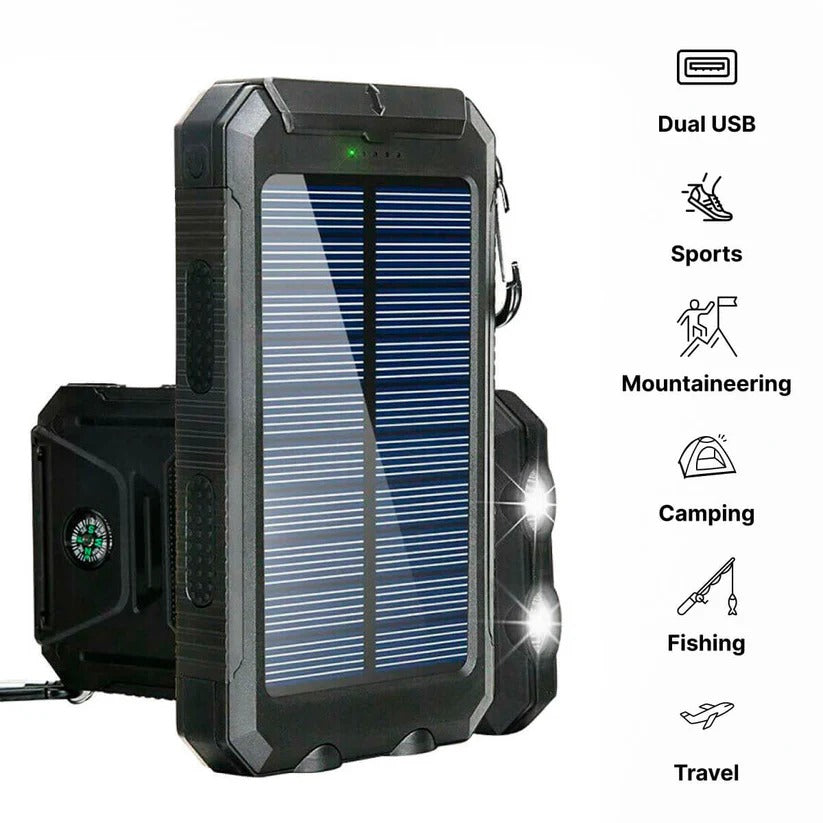 Batería Externa Solar de 100000mAh, Cargador Impermeable