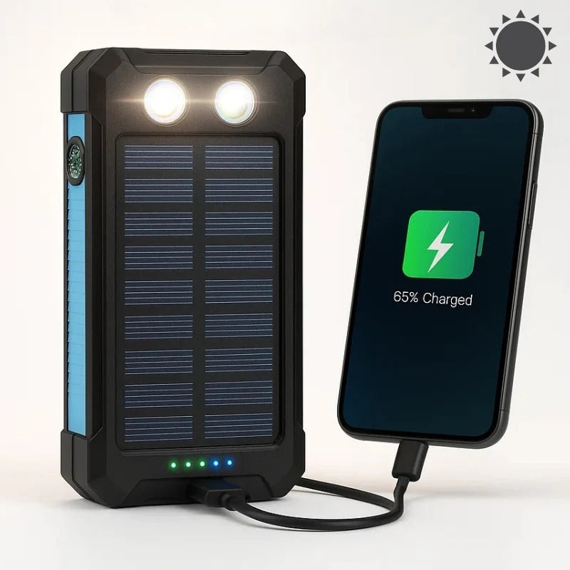 Batería Externa Solar de 100000mAh, Cargador Impermeable