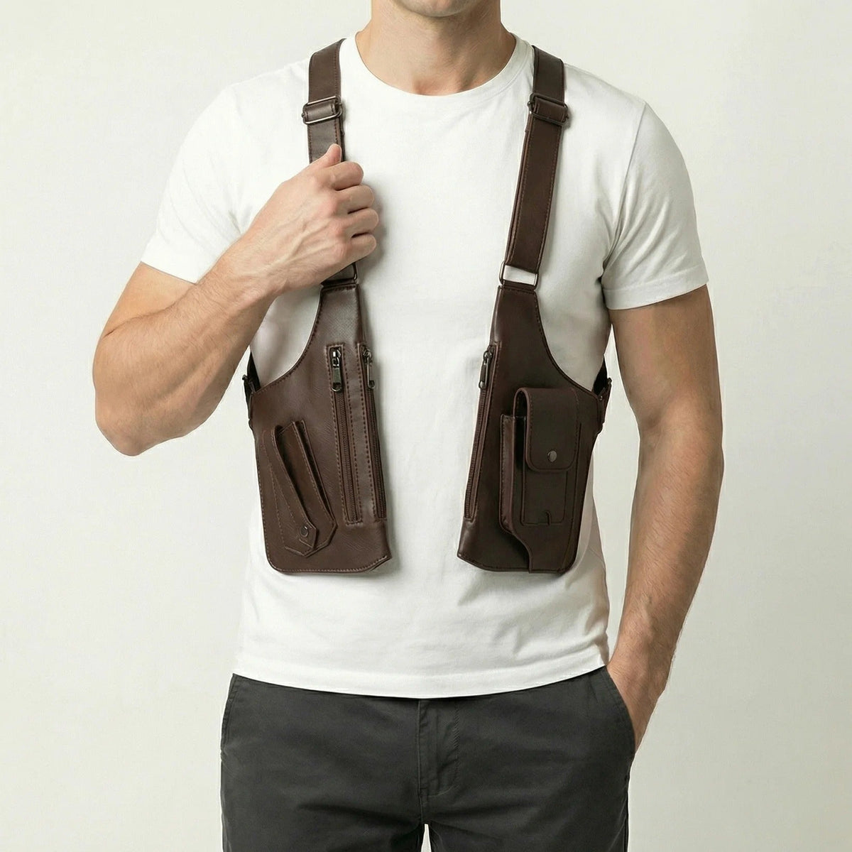 Bolsa de pecho discreta para hombre