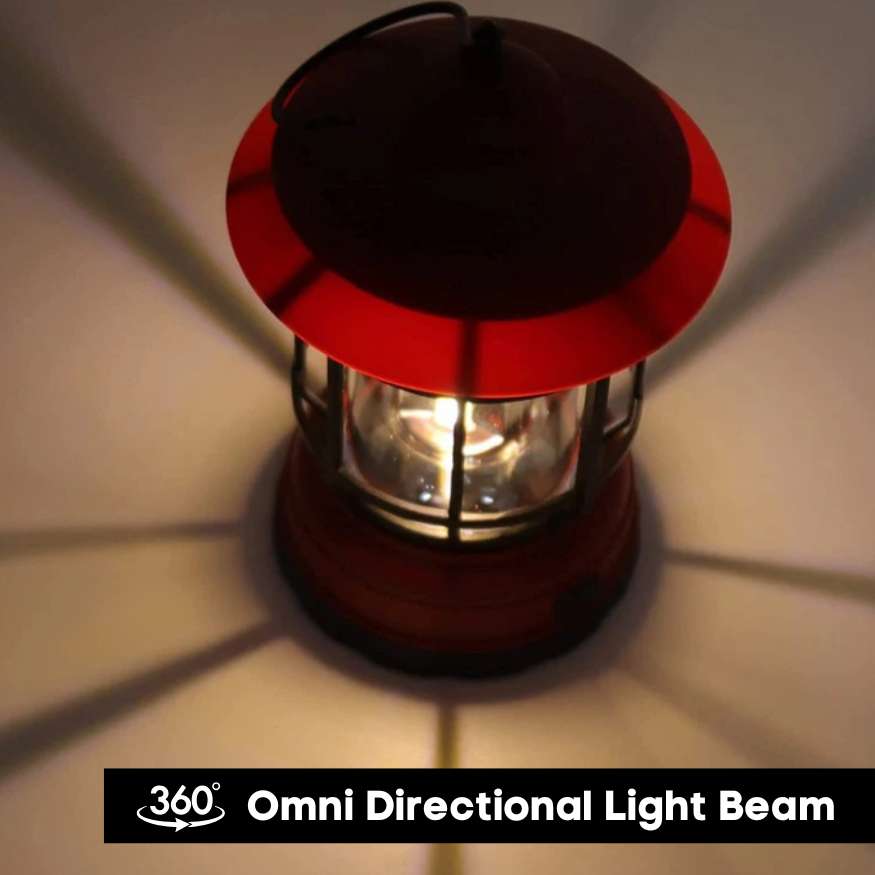 Linterna de Camping Recargable con LED Regulable y Diseño Vintage