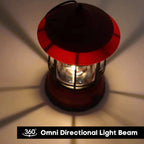 Linterna de Camping Recargable con LED Regulable y Diseño Vintage