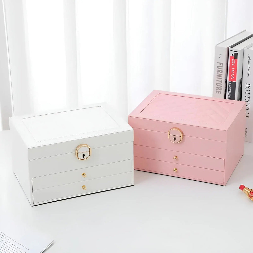 Caja de Joyería de Lujo Multicapa - EleganceBox