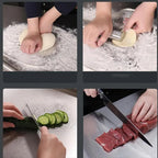 Tabla de cortar de acero inoxidable de alta calidad con borde – ¡ideal para pizza casera, pasteles y más!