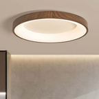 Luz de Techo LED de Madera Natural con Diseño Circular