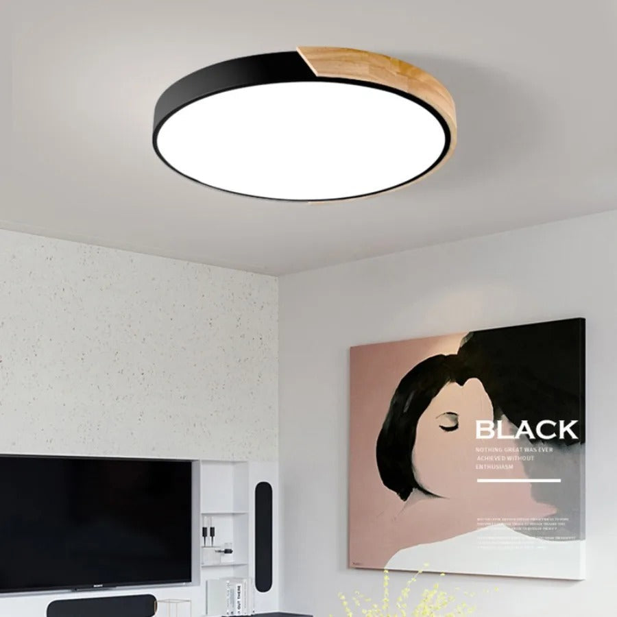Luz de Techo de Madera Nórdica Macaroon para Espacios Modernos
