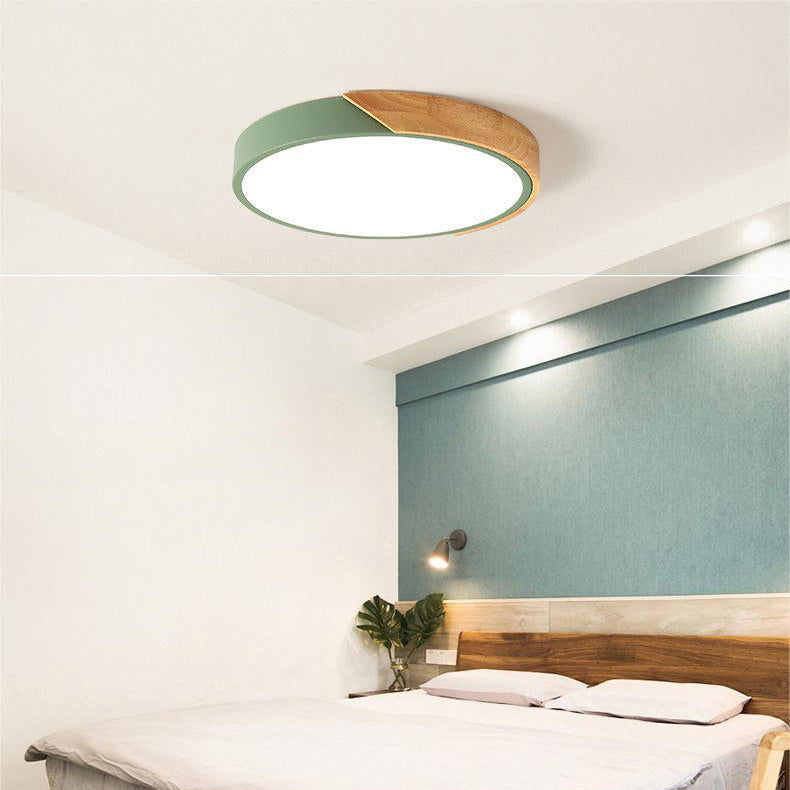 Luz de Techo de Madera Nórdica Macaroon para Espacios Modernos