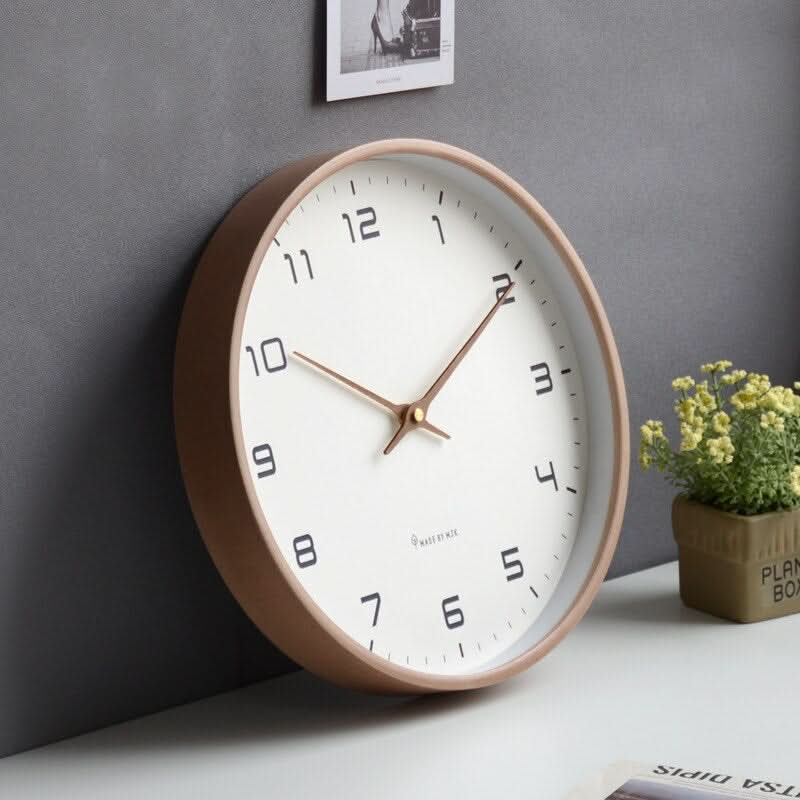 Reloj de Pared de Madera NordischeZeit – Diseño Escandinavo Silencioso para Espacios Habitables Tranquilos