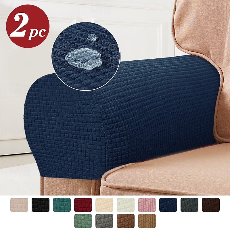 Fundas de Apoyabrazos Elásticas – Fundas de Spandex para Sillas y Sillones, Set de 2, Burdeos