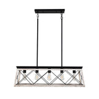 Lámpara de Araña Lineal Rectangular de 5 Luces para Isla de Cocina