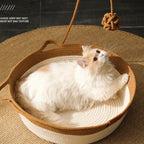 Cama para Gatos de Cuerda de Algodón Tejida a Mano