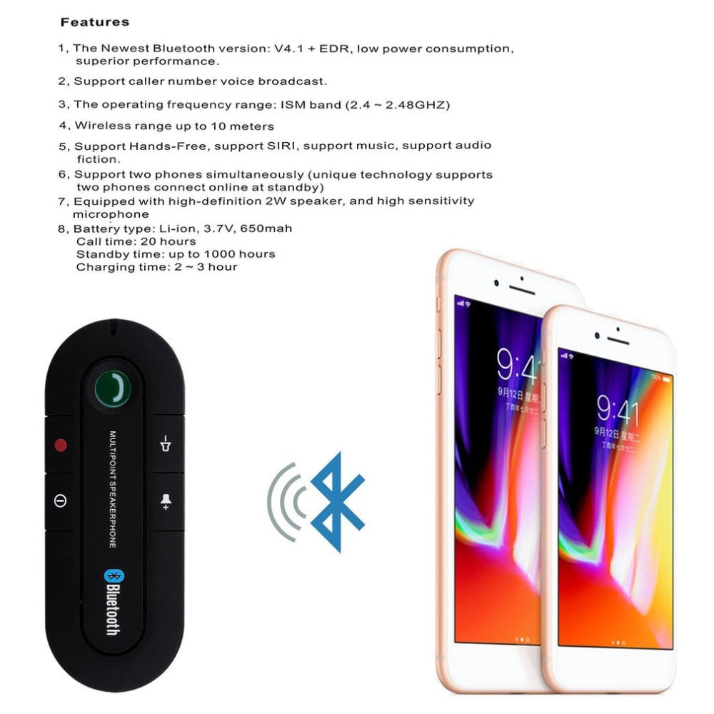 Altavoz Bluetooth Manos Libres para Coche