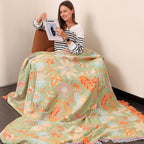 Manta Boho Floral Rústica | Manta Floral 100% Algodón