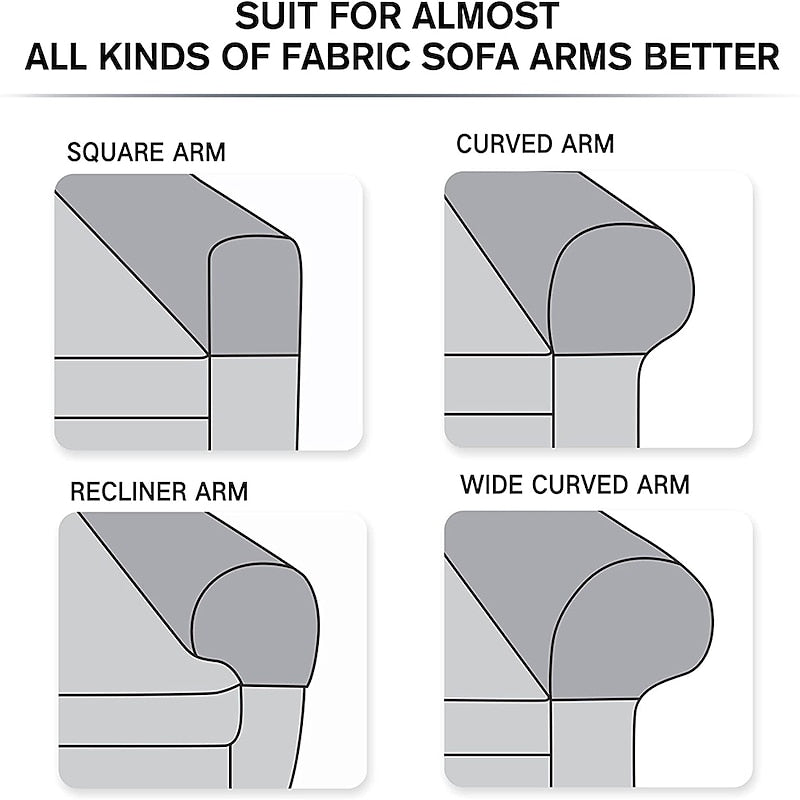 Fundas de Apoyabrazos Elásticas – Fundas de Spandex para Sillas y Sillones, Set de 2, Burdeos