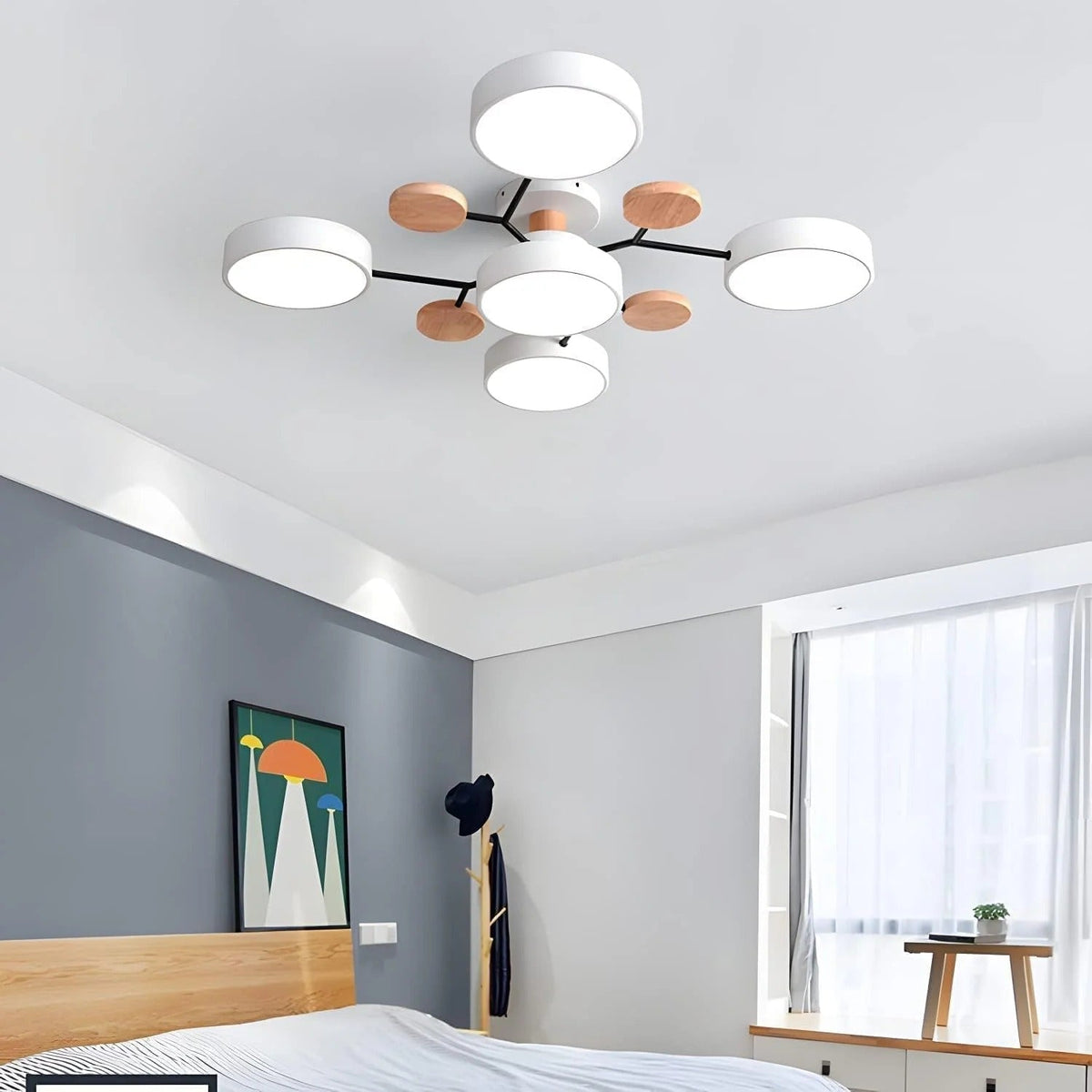 Moderna Luz de Techo LED Semi-Flush Halo para Espacios Elegantes