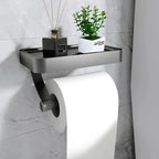 Soporte de papel higiénico de acero inoxidable con estante