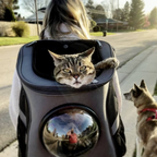 Mochila de Viaje para Gatos Grandes con Ventilación de Burbuja